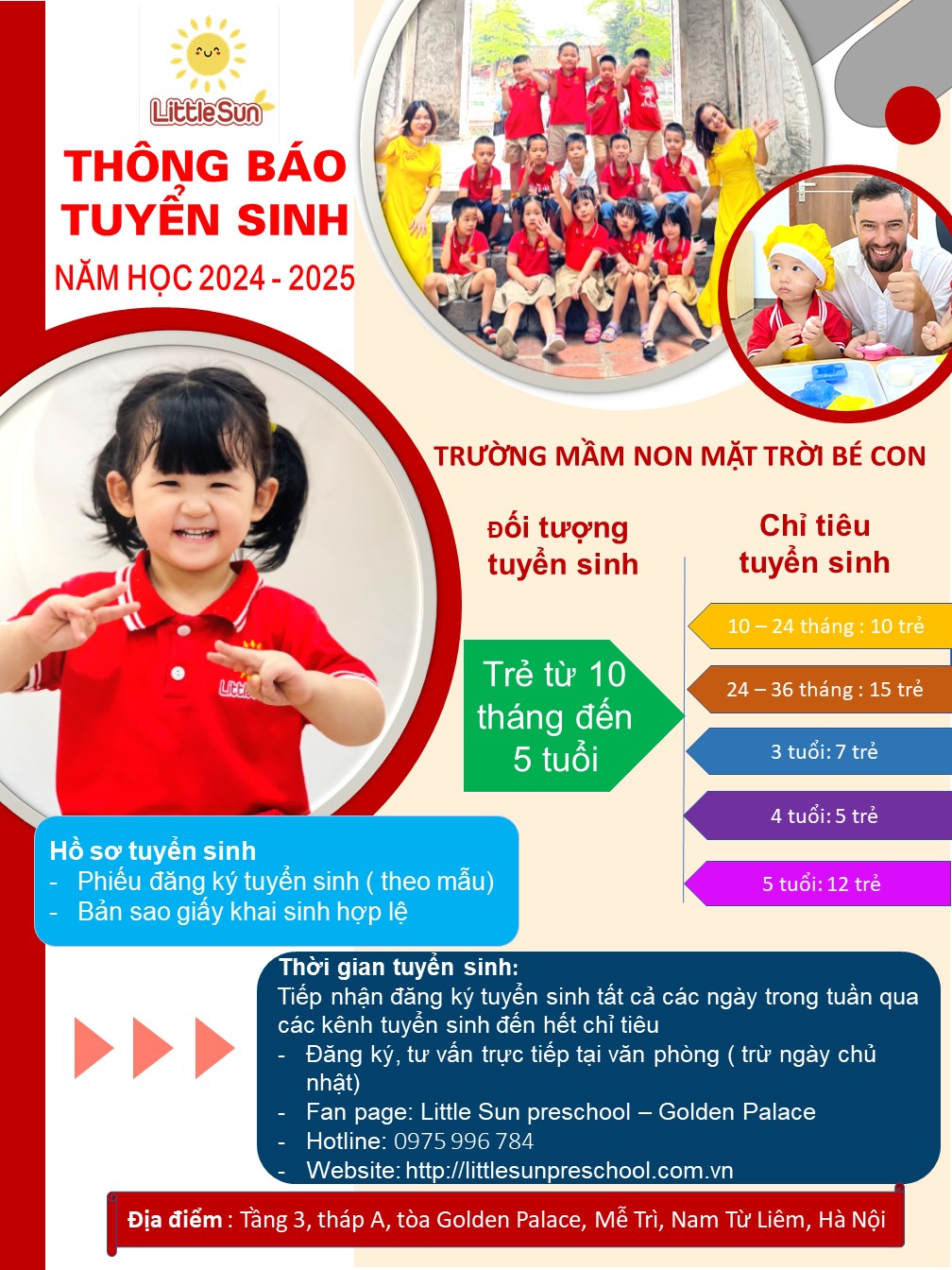 THÔNG BÁO TUYỂN SINH NĂM HỌC 2024 -2025